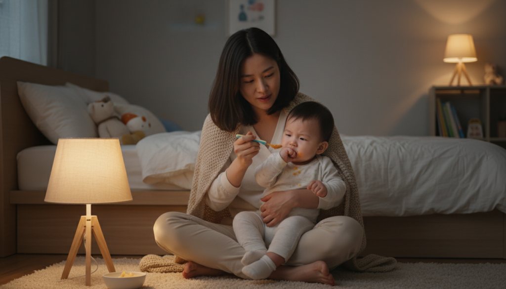 아기 이유식 거부가 숟가락을 밀어낼 때